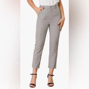 Rafaella Women's Gray Checkered Ankle Pants